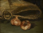 Manet, Édouard - Stillleben mit Tasche und Knoblauch