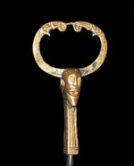 Kunst der Wikinger - Skulptur eines nordischen Gottes, wahrscheinlich Odin (von Staraja Ladoga)