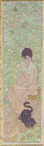 Bonnard, Pierre - Femmes au jardin: femme assise au chat (Frauen im Garten: Sitzende Frau mit Katze)