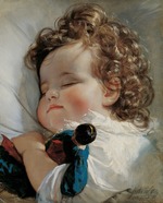 Amerling, Friedrich Ritter von - Porträt von Prinzessin Marie Franziska von Liechtenstein (1834-1909) im Alter von zwei Jahren