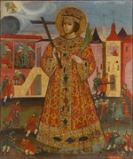 Russische Ikone - Zarewitsch Demetrius mit Ermordungsszenen