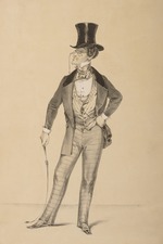 Boklewski, Pjotr Michailowitsch - Chlestakow. Illustration für die Komödie Der Revisor von N. Gogol