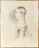 Unbekannter Künstler - Porträt von Natalia Alexandrowna Puschkina (1836-1913), Tochter des Dichters