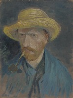 Gogh, Vincent, van - Selbstbildnis mit Strohhut und Pfeife