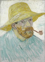 Gogh, Vincent, van - Selbstbildnis mit Strohhut und Pfeife