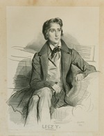 Devéria, Achille - Porträt von Komponist Franz Liszt (1811-1886)