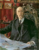 Kustodiew, Boris Michailowitsch - Porträt von Nikolai Karlowitsch von Meck (1863-1929)