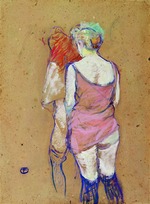 Toulouse-Lautrec, Henri, de - Zwei Frauen, halbnackt, von hinten