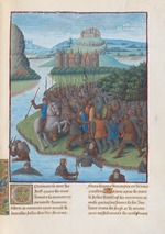 Fouquet, Jean - Schlacht zwischen den Makkabäern und Seleukiden. Illustration in Flavius Josephus Jüdische Altertümer (Antiquitatum Iudaicarum