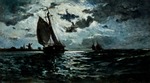 Gauguin, Paul Eugéne Henri - Segelschiff im Mondschein