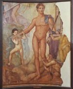 Klassische Antike Kunst - Theseus als Befreier. Römische Wandmalerei aus Basilika von Herculaneum