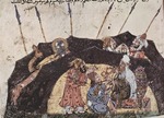 Unbekannter Künstler - Die Geschichte von der verlorenen Reisegefährtin. Miniatur von Makame al-Hariris