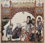 Unbekannter Künstler - Abu Zayd bittet, an Bord genommen zu werden. Miniatur von Makame al-Hariris