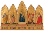 Giotto di Bondone - Polptychon: Thronende Madonna mit Kind und Heiligen