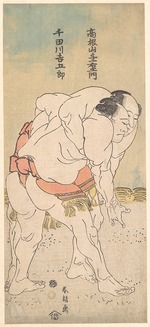 Hokusai, Katsushika - Die Sumokämpfer Takaneyama Yoichiemon und Sendagawa Kichigoro