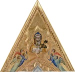 Giotto di Bondone - Gottvater mit Engeln. (Aus dem Baroncelli-Polptychon)