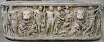 Klassische Antike Kunst - Sarkophag in Form einer Lenos mit dionysischen Szenen