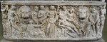 Klassische Antike Kunst - Sarkophag in Form einer Lenos mit dionysischen Szenen