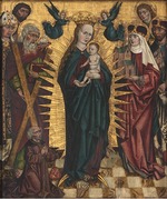 Meister von 1486­-1487 - Madonna und Kind mit Heligen Andreas, Hedwig von Andechs, Johannes dem Täufer, Evangelist Johannes, Stanislaus und Wenzel