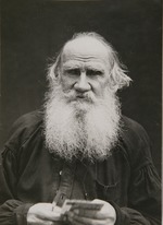 Tschertkow, Wladimir Grigoriewitsch - Porträt von Schriftsteller Graf Lew Nikolajewitsch Tolstoi (1828-1910)
