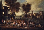 Bredael, Peeter van - Commedia dell'arte-Szene in italienischer Landschaft