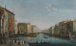 Bison, Giuseppe Bernardino - Blick auf den Canal Grande vom Palazzo Balbi in Richtung der Rialtobrücke mit einer Regatta