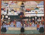 Unbekannter Künstler - Die Osmanische Armee von Lala Mustafa Pascha an der Stadtmauer von Tiflis, 1578. Aus Nusretname von Mustafa Ali