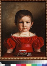 Tulow, Fjodor Andreewitsch - Porträt von Maria Koschina (1825-1885) mit Kartenhaus