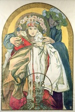 Mucha, Alfons Marie - Plakat zum 10. Jahrestag der Unabhängigkeit der tschechoslowakischen Republik