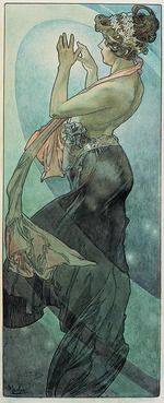 Mucha, Alfons Marie - Der Mond und die Sterne. Der Polarstern (Studie)