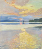 Gallen-Kallela, Akseli - Sonnenuntergang über dem See Ruovesi