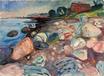 Munch, Edvard - Uferlandschaft mit roten Haus