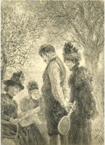 Menzel, Adolph Friedrich, von - Nach dem Tennisspiel