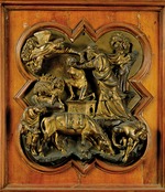 Brunelleschi, Filippo - Die Opferung Isaaks. Tafel für die Pforte am Baptisterium San Giovanni