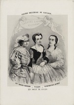 Grévin, Alfred - Caroline Miolan-Carvalho, Delphine Ugalde und Caroline Duprez in Le Nozze di Figaro von Wolfgang Amadeus Mozart