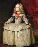 Velàzquez, Diego - Porträt von Margarita Teresa von Spanien (1651-1673) in weißem Kleid