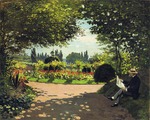 Monet, Claude - Adolphe Monet im Garten von Le Coteau in Sainte-Adresse
