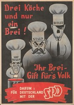 Unbekannter Künstler - Drei Köche und nur ein Brei. SPD-Plakat