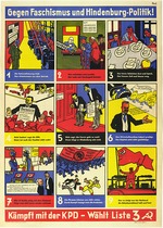 Unbekannter Künstler - Gegen Faschismus und Hindenburg-Politik! Kämpft mit der KPD - Wählt Liste 3