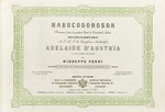 Verdi, Giuseppe - Titelseite der Partitur der Oper Nabucco von Giuseppe Verdi