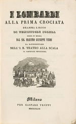 Unbekannter Künstler - Titelseite von Libretto der Oper I Lombardi alla prima crociata von Giuseppe Verdi