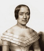 Unbekannter Künstler - Porträt von Opernsängerin Marianna Barbieri-Nini (1818-1887), die erste Lucrezia in I Due Foscari von Giuseppe Verdi