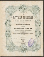 Verdi, Giuseppe - Titelseite der Partitur der Oper La battaglia di Legnano von Giuseppe Verdi