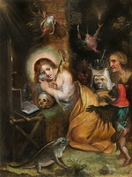 Francken, Frans, der Jüngere - Büßende Maria Magdalena, von sieben Todsünden besucht