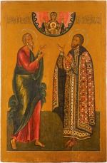 Russische Ikone - Der heilige Apostel Andreas und Heiliger Großfürst Andrei Bogoljubski