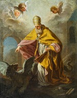 Unbekannter Künstler - Der Heilige Papst Silvester I. besiegt den Drachen