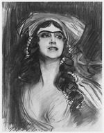 Sargent, John Singer - Porträt von Ballettänzerin Tamara Karsawina (1885-1978) als Thamar im Ballett Tamara von M.A. Balakirew