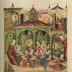 Unbekannter Künstler - Die Erziehung des Knaben Bartholomäus. Miniatur aus Vita von Heiligen Sergius von Radonesch