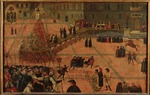 Unbekannter Künstler - Hinrichtung Girolamo Savonarolas auf der Piazza della Signoria in Florenz, 1498