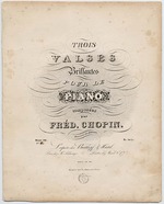 Chopin, Frédéric - Titelblatt der Erstausgabe von Trois Valses Brillantes, Breitkopf & Härtel